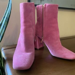 Sam Edelman Pink Suede Ankle Booties